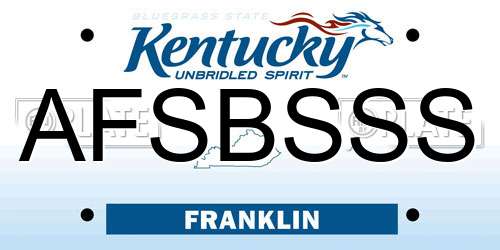 AFSBSSS Kentucky License Plate