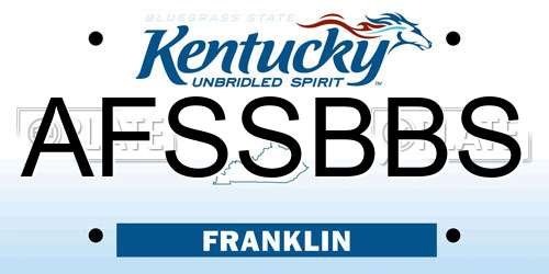AFSSBBS Kentucky License Plate