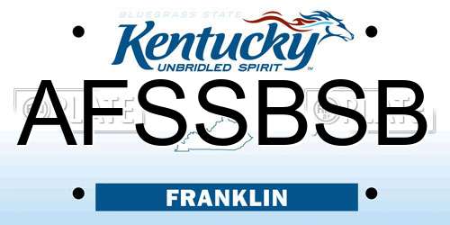 AFSSBSB Kentucky License Plate