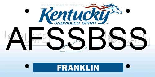 AFSSBSS Kentucky License Plate