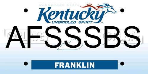 AFSSSBS Kentucky License Plate