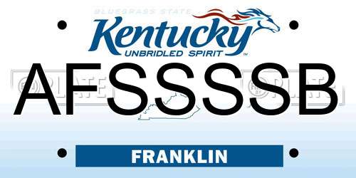 AFSSSSB Kentucky License Plate