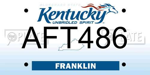 AFT486 Kentucky License Plate