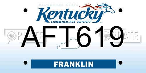 AFT619 Kentucky License Plate