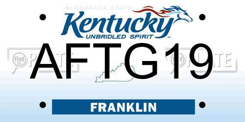 AFTG19 Kentucky License Plate