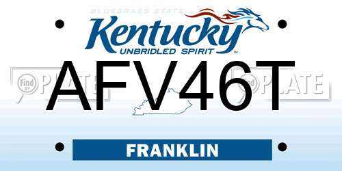 AFV46T Kentucky License Plate