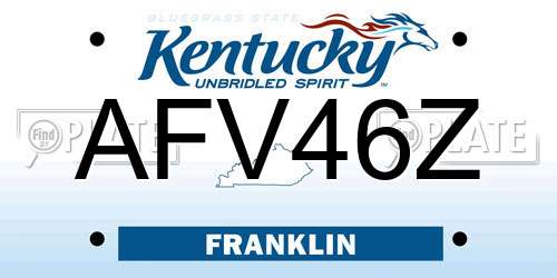 AFV46Z Kentucky License Plate