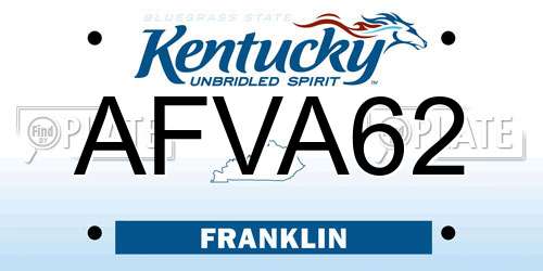 AFVA62 Kentucky License Plate