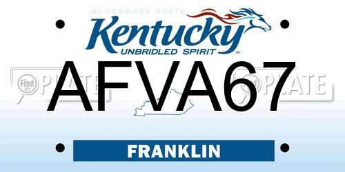 AFVA67 Kentucky License Plate
