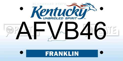 AFVB46 Kentucky License Plate