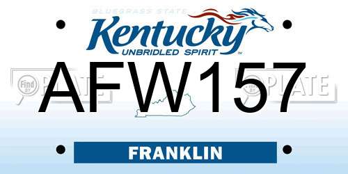 AFW157 Kentucky License Plate