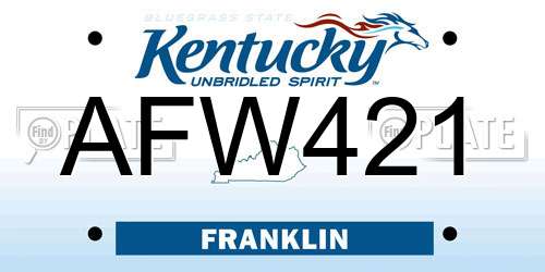 AFW421 Kentucky License Plate