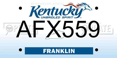 AFX559 Kentucky License Plate