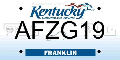 AFZG19 Kentucky License Plate