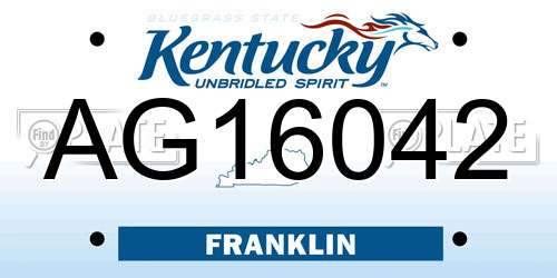 AG16042 Kentucky License Plate