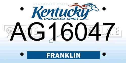 AG16047 Kentucky License Plate