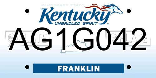 AG1G042 Kentucky License Plate