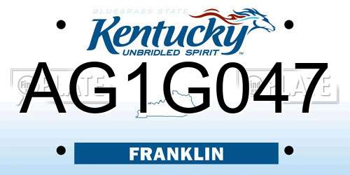 AG1G047 Kentucky License Plate