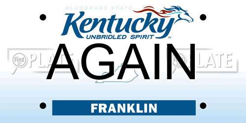 AGAIN Kentucky License Plate