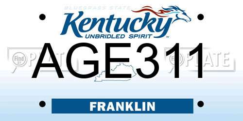 AGE311 Kentucky License Plate