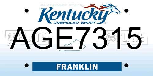 AGE7315 Kentucky License Plate