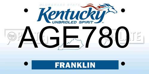 AGE780 Kentucky License Plate