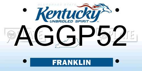 AGGP52 Kentucky License Plate