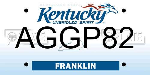 AGGP82 Kentucky License Plate