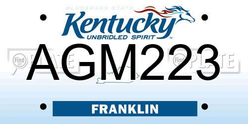 AGM223 Kentucky License Plate