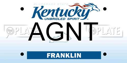 AGNT Kentucky License Plate