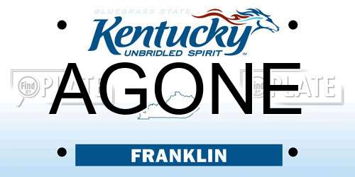 AGONE Kentucky License Plate