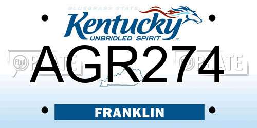 AGR274 Kentucky License Plate