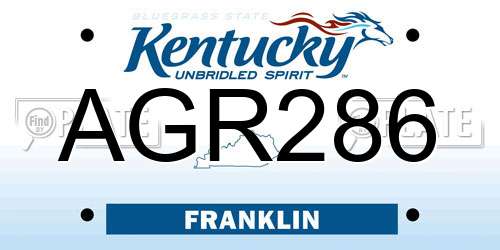 AGR286 Kentucky License Plate