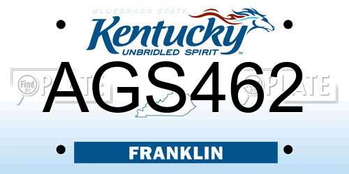 AGS462 Kentucky License Plate
