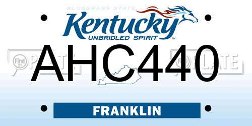 AHC440 Kentucky License Plate