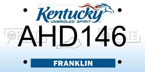 AHD146 Kentucky License Plate