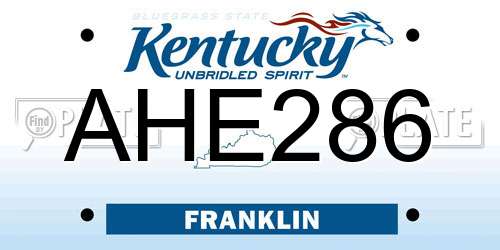 AHE286 Kentucky License Plate