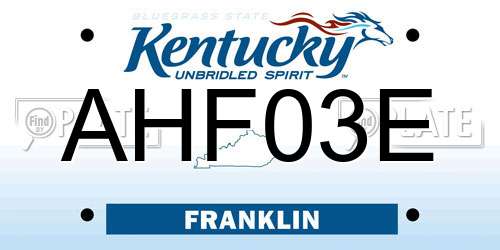 AHF03E Kentucky License Plate