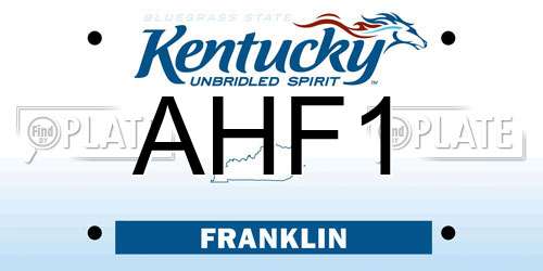 AHF1 Kentucky License Plate