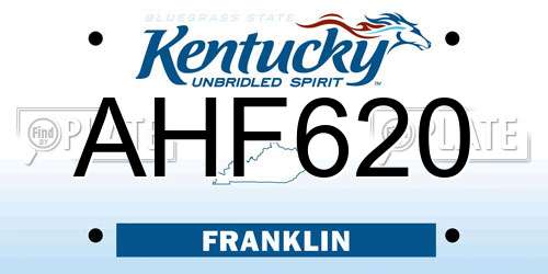 AHF620 Kentucky License Plate