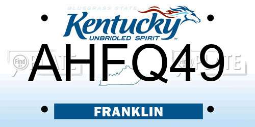AHFQ49 Kentucky License Plate