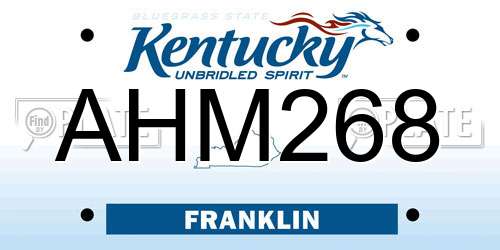 AHM268 Kentucky License Plate