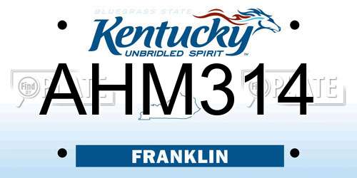 AHM314 Kentucky License Plate