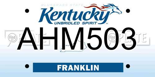 AHM503 Kentucky License Plate