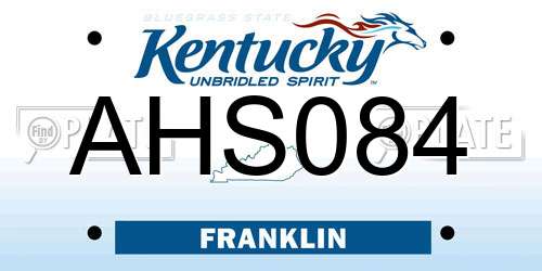 AHS084 Kentucky License Plate