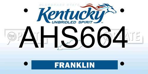 AHS664 Kentucky License Plate