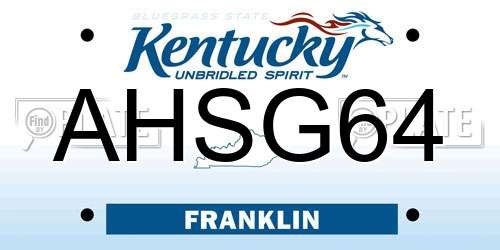 AHSG64 Kentucky License Plate