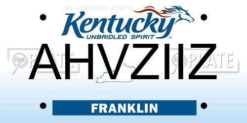 AHVZIIZ Kentucky License Plate