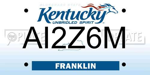 AI2Z6M Kentucky License Plate