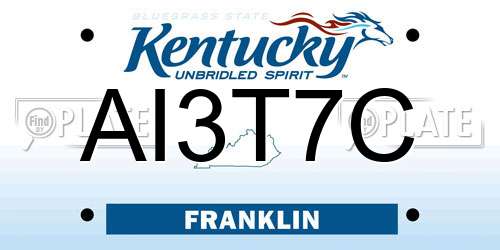 AI3T7C Kentucky License Plate